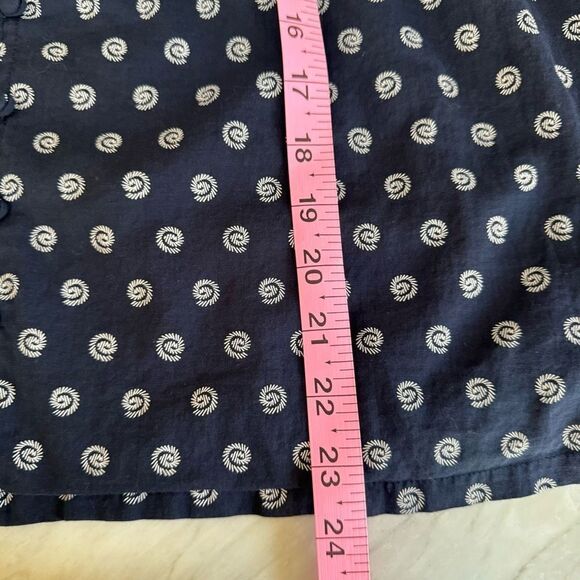 LOFT women's blouse V neck sleeveless navy blue size M 100% cotton - Picture 7 of 7